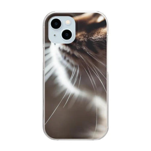 窓辺で風を感じている猫 Clear Smartphone Case