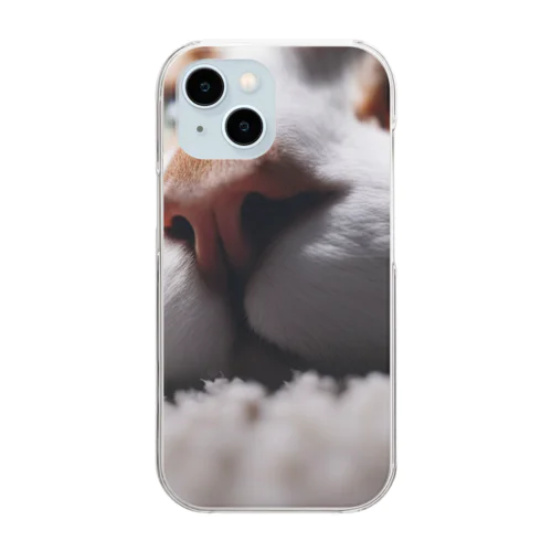 カーペットでごろんとする猫 Clear Smartphone Case