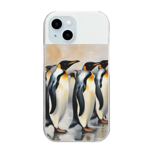 仲間のために自分を奮起するペンギン Clear Smartphone Case