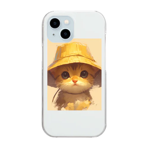 帽子をかぶった可愛い子猫 Marsa Clear Smartphone Case