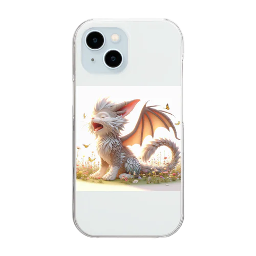 おはようあくび！猫ドラゴン Clear Smartphone Case