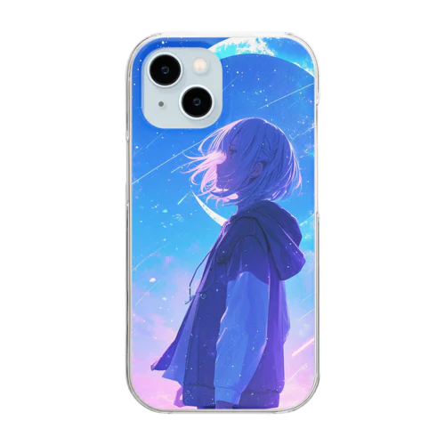 星空さまよう女の子 Clear Smartphone Case