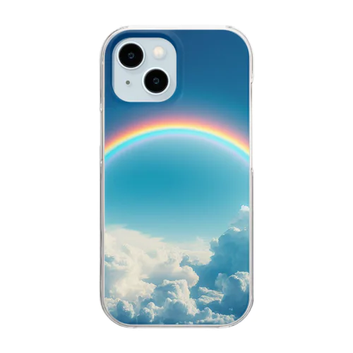 青い空と虹 Clear Smartphone Case