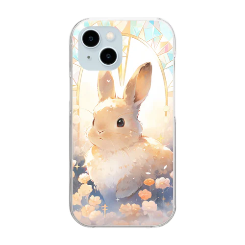 うさぎとステンドグラス｡.:*･ﾟ Clear Smartphone Case