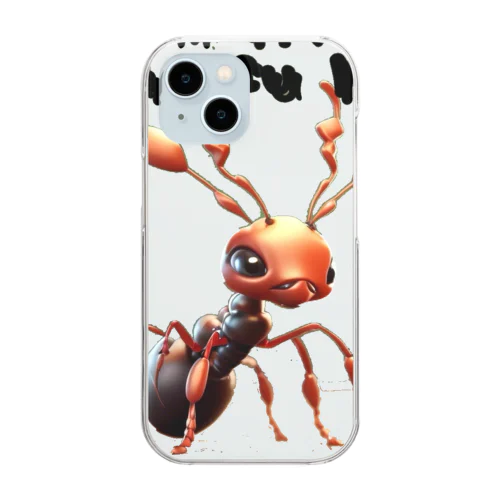 蟻さんと精一杯生きていますの英字 Clear Smartphone Case