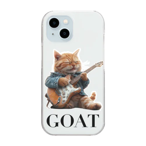 ギターを弾く愛らしい猫 Clear Smartphone Case