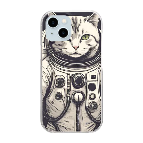 宇宙猫守護神 Clear Smartphone Case