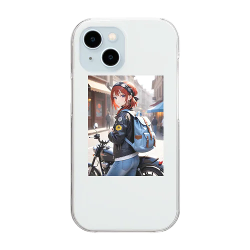 バイク女子そら Clear Smartphone Case