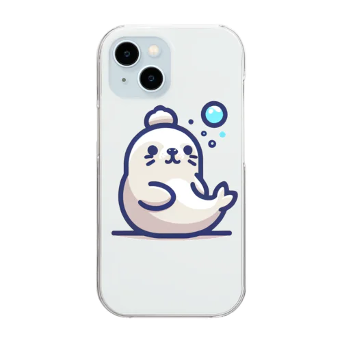 シャボンアザラシ Clear Smartphone Case