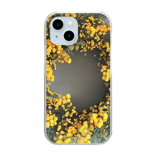 ミモザの花をりース　なでしこ1478 Clear Smartphone Case