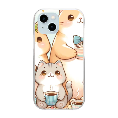 にゃん太郎家族 Clear Smartphone Case