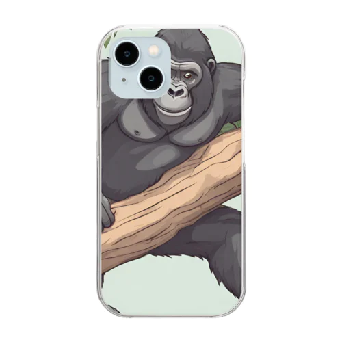 木を登っているゴリラ Clear Smartphone Case