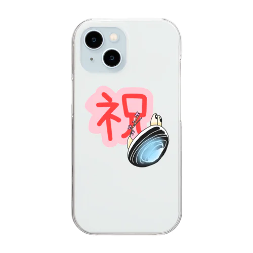 しみじみしじみのお祝いの桜 Clear Smartphone Case