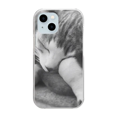 モノクロ猫 Clear Smartphone Case