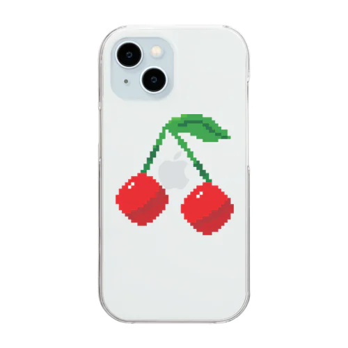 かわいいドット絵　さくらんぼ Clear Smartphone Case