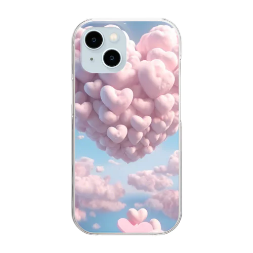 空にハートの雲2 Clear Smartphone Case