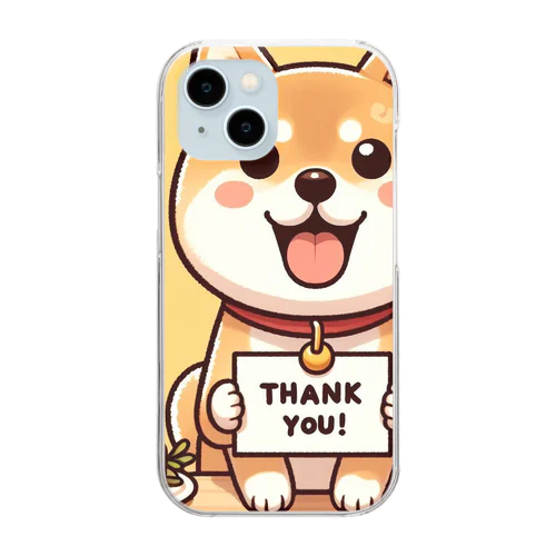 可愛らしい表情の柴犬が感謝の気持ちを込めて Clear Smartphone Case