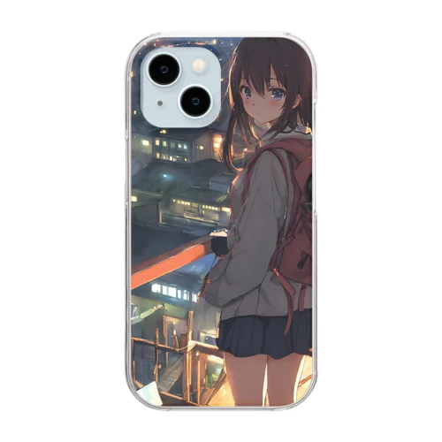 二次元の女の子 Clear Smartphone Case