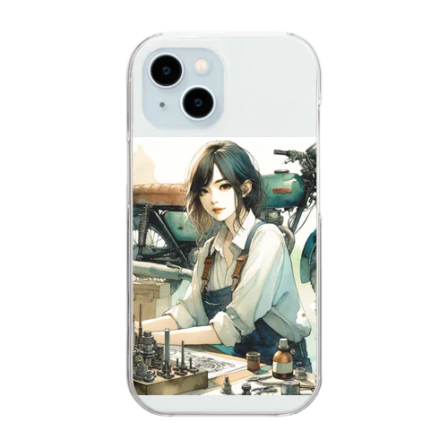 バイク女子サキ Clear Smartphone Case