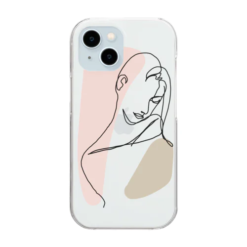 woman（背景透過ver） Clear Smartphone Case