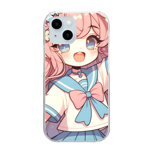 人魚姫ちゃんのスクールライフ Clear Smartphone Case