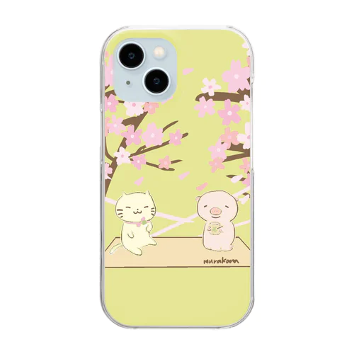 にゃんことこぶたSAKURA Clear Smartphone Case