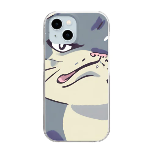 怒る猫 Clear Smartphone Case