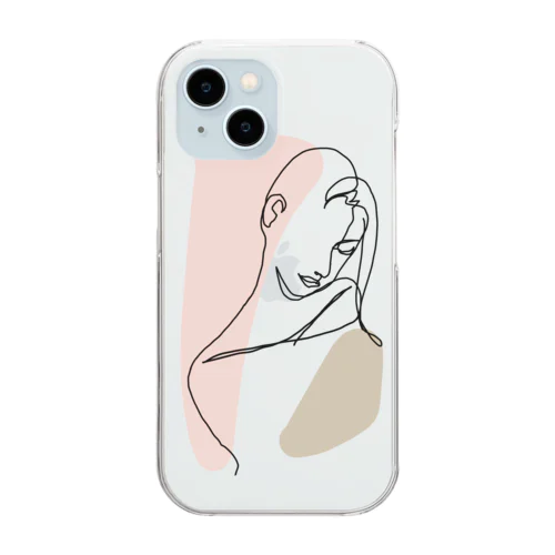 woman（背景透過ver.） Clear Smartphone Case