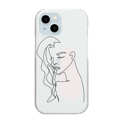 woman2（背景透過ver） Clear Smartphone Case