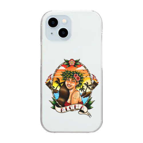 🌺ALOHA🌴（ﾜﾝﾎﾟｲﾝﾄ） Clear Smartphone Case