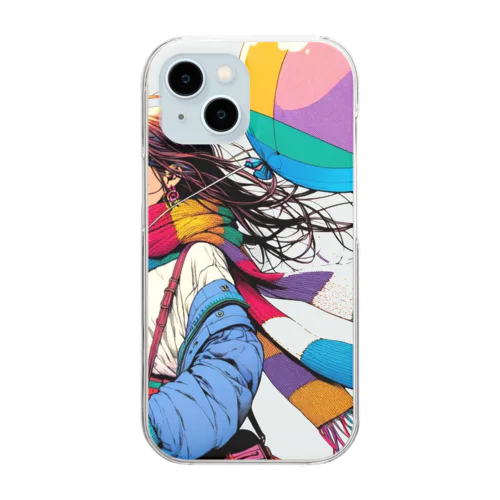 80'sバルーン少女② Clear Smartphone Case