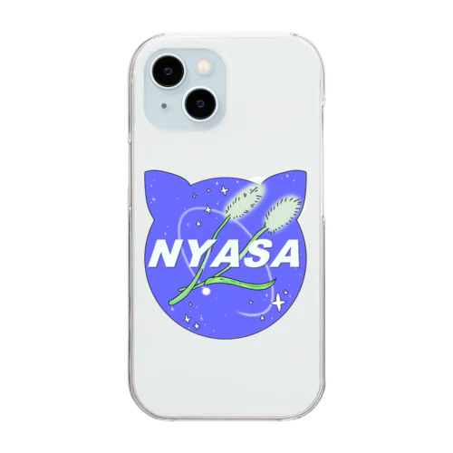 猫星人‥#004‥NYASAのマーク Clear Smartphone Case