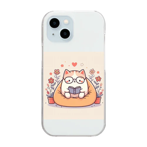 読書にゃんこ🐱📖 Clear Smartphone Case