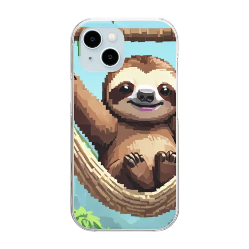 ハンモックに揺られるナマケモノ Clear Smartphone Case