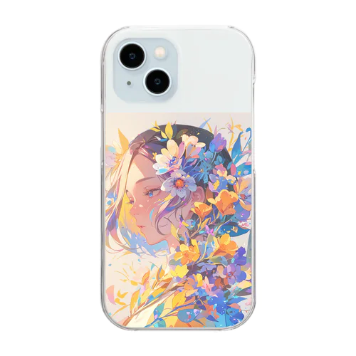 花に囲まれて　BLUE PLUM  691 Clear Smartphone Case