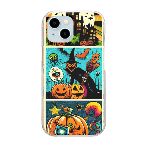 ポップなハロウィン Clear Smartphone Case