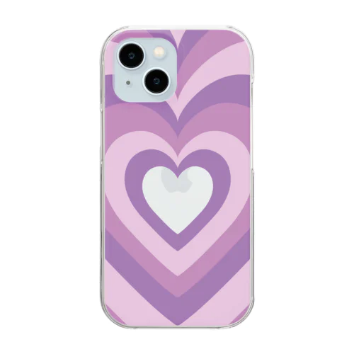 紫のラブビーム【推し窓】Small 투명 스마트폰 케이스