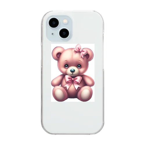 ふわふわクマさん Clear Smartphone Case