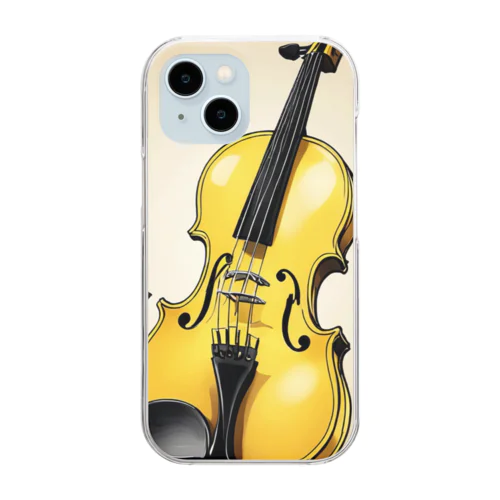 黄色いバイオリン クリアスマホケース