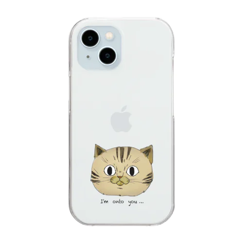 お見通し猫 Clear Smartphone Case