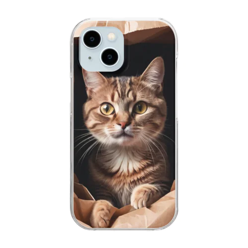 キュートな袋猫 Clear Smartphone Case