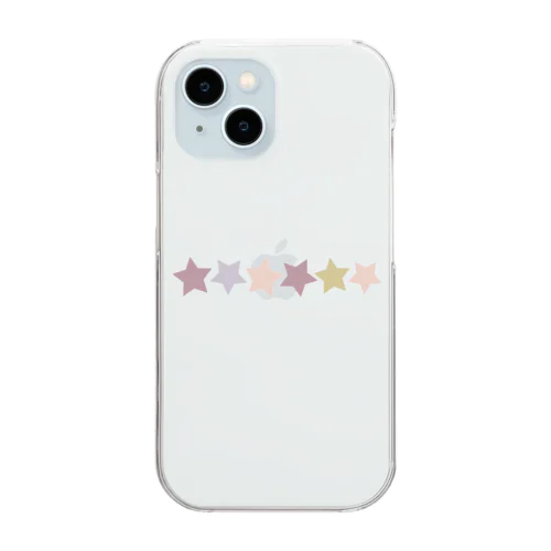 くすみカラーの星 Clear Smartphone Case