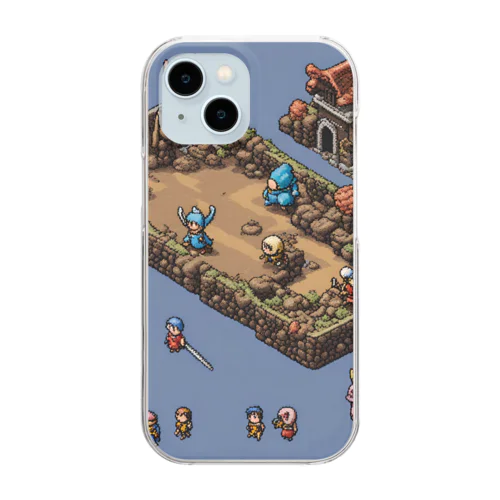 レトロゲードット絵ファミコン3 Clear Smartphone Case