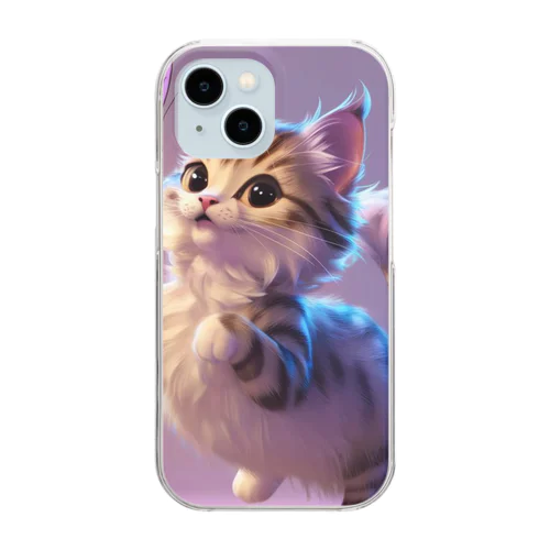 猫と蝶々 Clear Smartphone Case