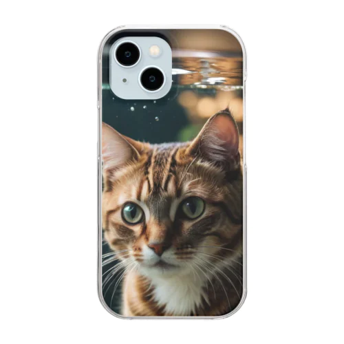 水槽と猫 Clear Smartphone Case