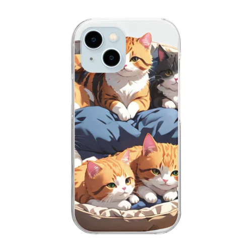 子猫たち　日向ぼっこ Clear Smartphone Case