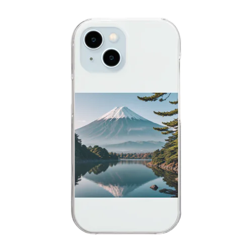 富士山と富士五湖の風景 Clear Smartphone Case