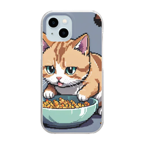 おしょくじねこ Clear Smartphone Case