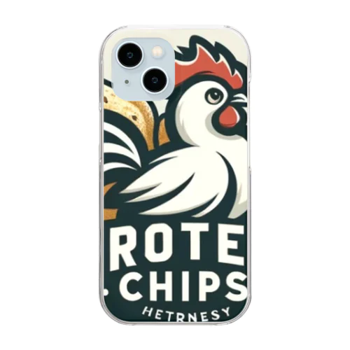 鶏肉チップスのロゴ Clear Smartphone Case
