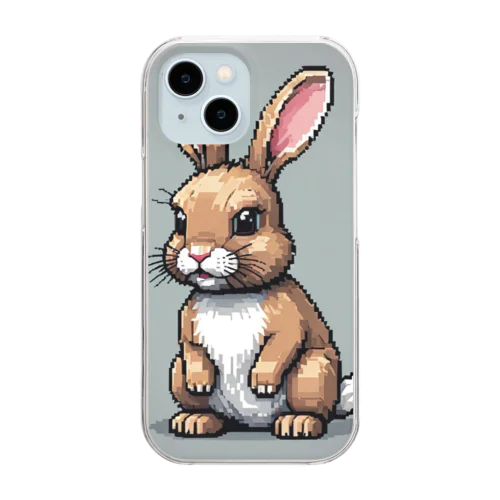 ドット絵ウサギ Clear Smartphone Case